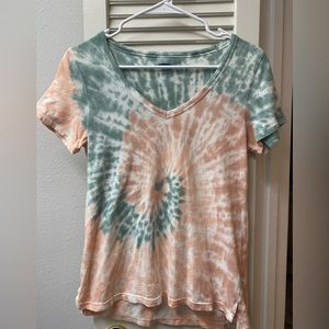 🍑💚Old Navy • orange/green tie dye shirt • XS • EUC